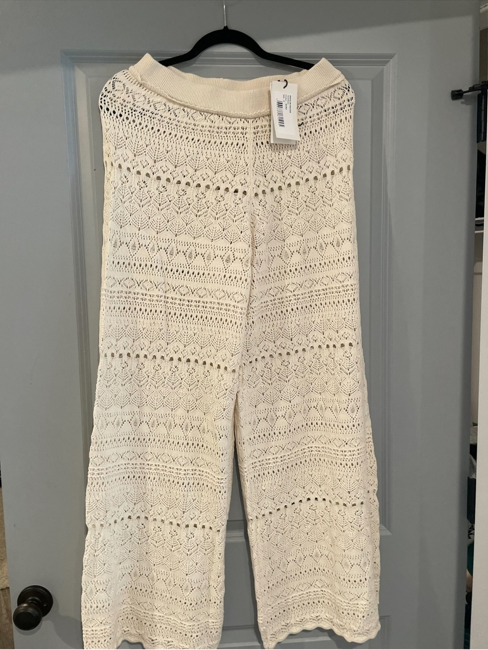 ba&sh NWT  Designer luxury Openwork crochet Sweater beach cover up
pants M